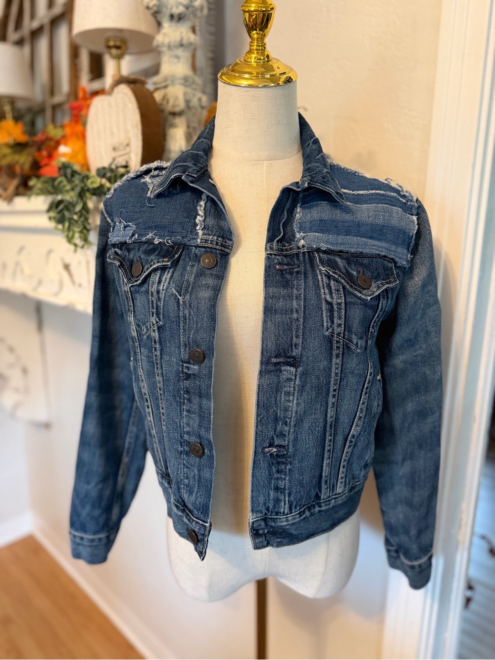 Ralph Lauren Distressed Dark Blue Denim Jacket